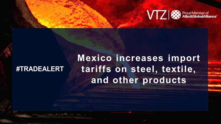 Mexico increases tariffs on steel, textiles and other products