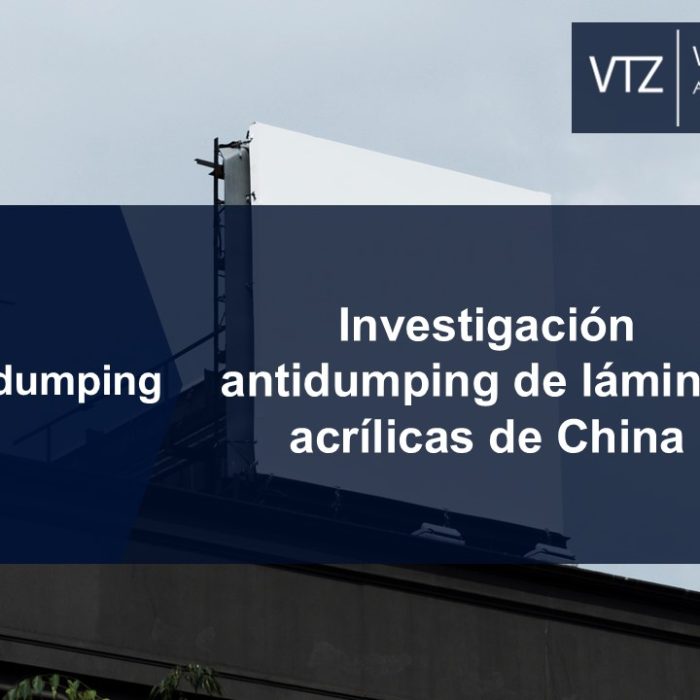Investigación antidumping sobre las importaciones de lámina acrílica de China