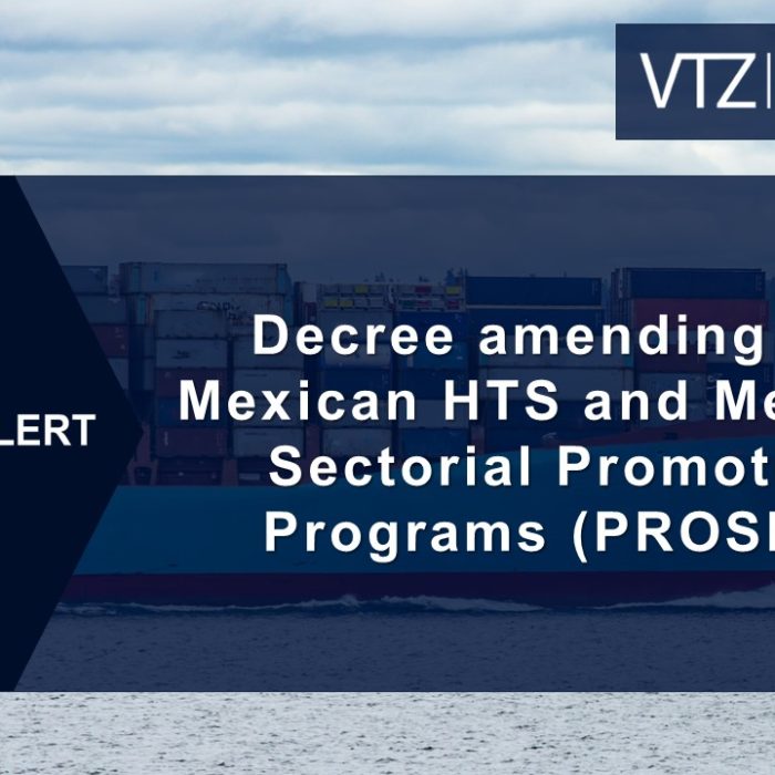 Decree Amending the Mexican Import and Export Tax Law and the Sectoral Promotion Programs (PROSEC)